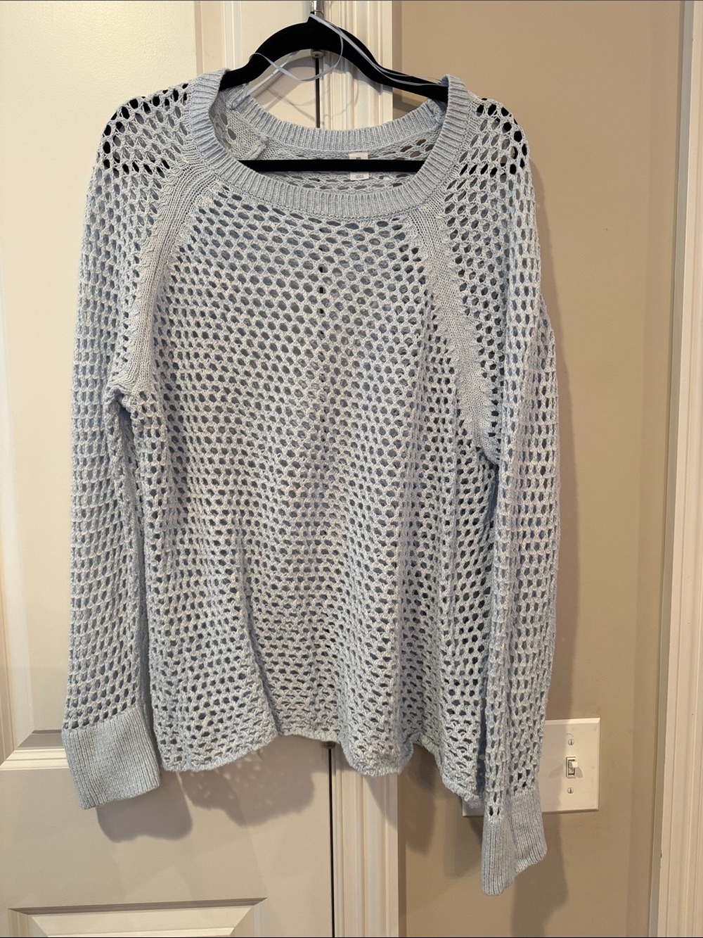 Old Navy Light Blue Open-Weave Scoop Neck Sweater